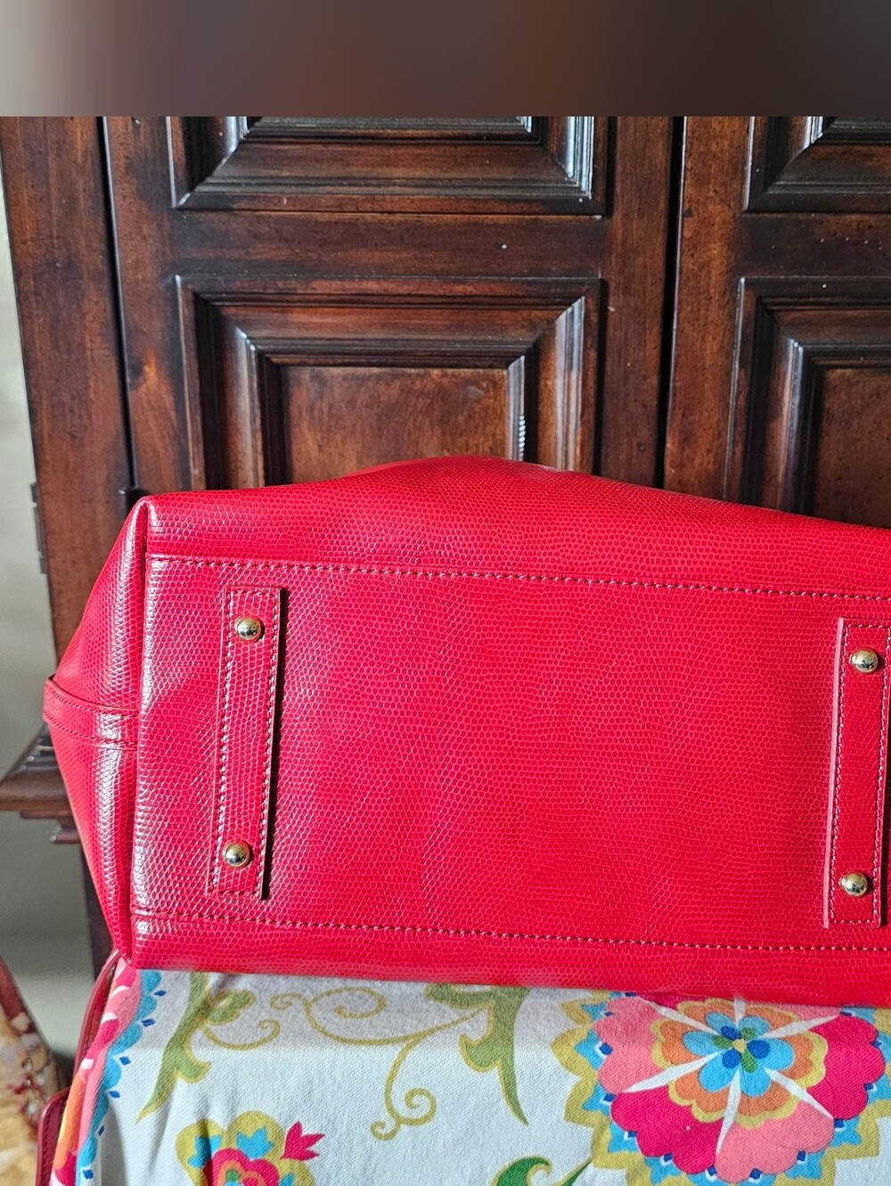 Dooney & Bourke Red Leather Handbag - Picture 4 of 9
